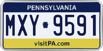 PA license plate MXY9591