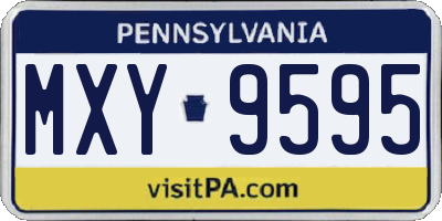 PA license plate MXY9595