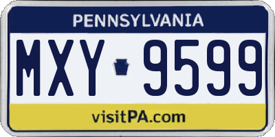 PA license plate MXY9599
