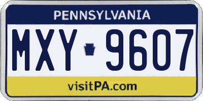 PA license plate MXY9607
