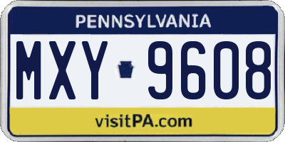 PA license plate MXY9608