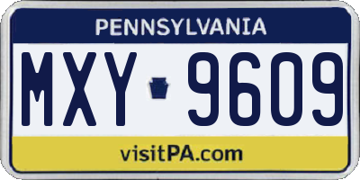 PA license plate MXY9609