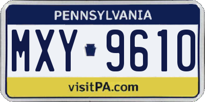 PA license plate MXY9610