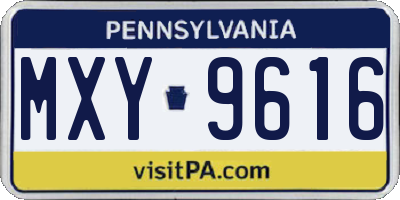 PA license plate MXY9616