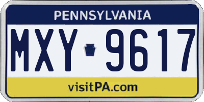 PA license plate MXY9617