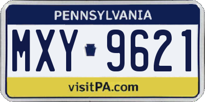 PA license plate MXY9621