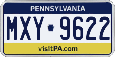 PA license plate MXY9622