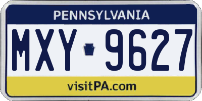 PA license plate MXY9627