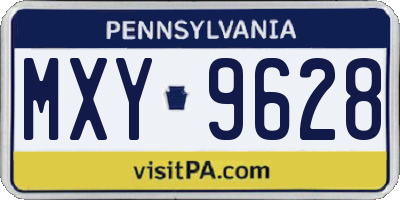 PA license plate MXY9628