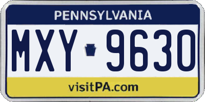 PA license plate MXY9630