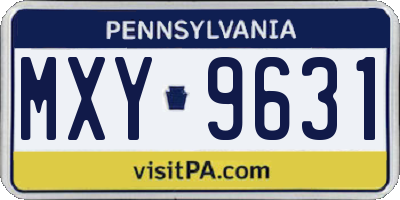 PA license plate MXY9631