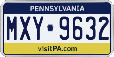 PA license plate MXY9632