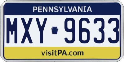 PA license plate MXY9633