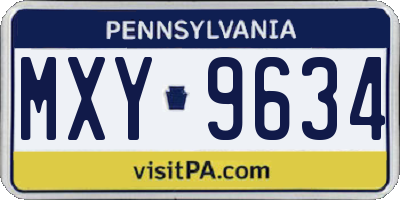 PA license plate MXY9634