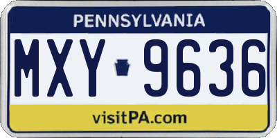 PA license plate MXY9636