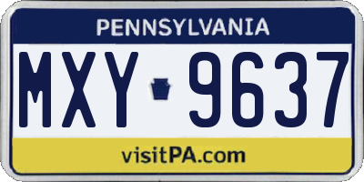 PA license plate MXY9637