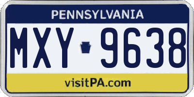 PA license plate MXY9638