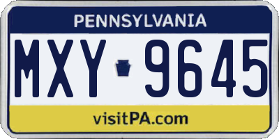 PA license plate MXY9645