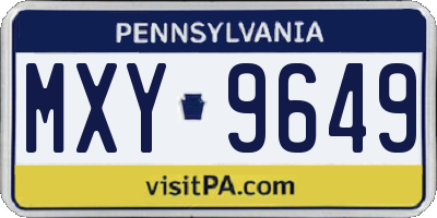 PA license plate MXY9649
