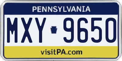 PA license plate MXY9650