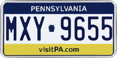 PA license plate MXY9655
