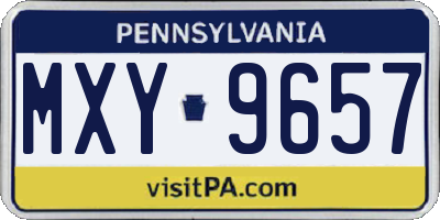 PA license plate MXY9657