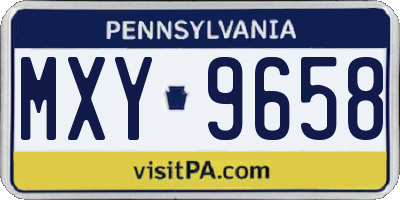 PA license plate MXY9658