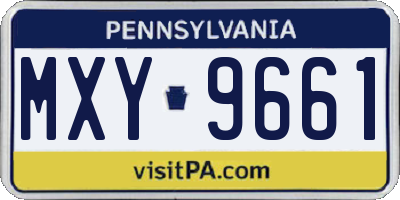 PA license plate MXY9661