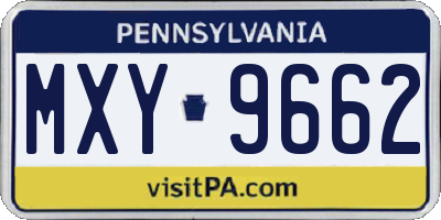 PA license plate MXY9662