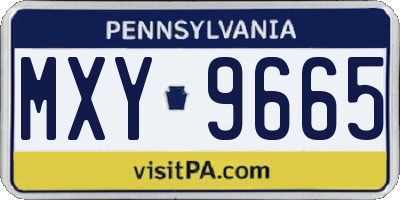 PA license plate MXY9665