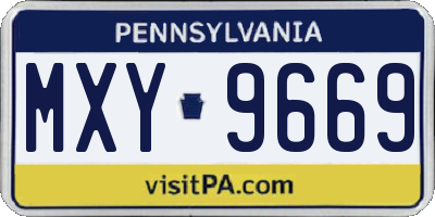 PA license plate MXY9669