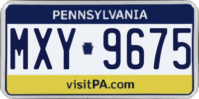 PA license plate MXY9675