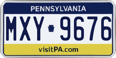 PA license plate MXY9676