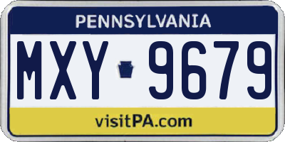 PA license plate MXY9679