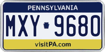 PA license plate MXY9680