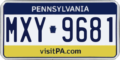 PA license plate MXY9681