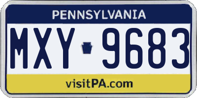 PA license plate MXY9683