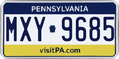 PA license plate MXY9685