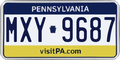 PA license plate MXY9687
