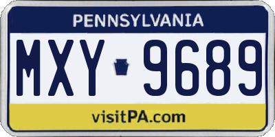 PA license plate MXY9689