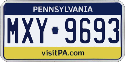 PA license plate MXY9693