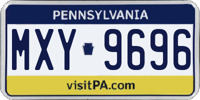 PA license plate MXY9696
