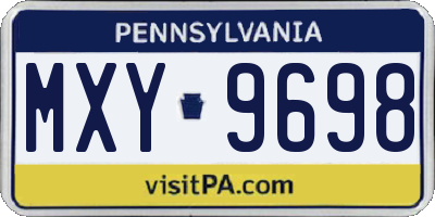PA license plate MXY9698