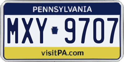 PA license plate MXY9707