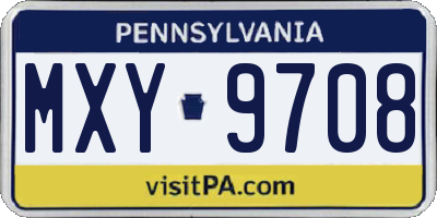 PA license plate MXY9708