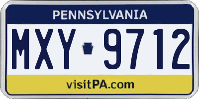 PA license plate MXY9712