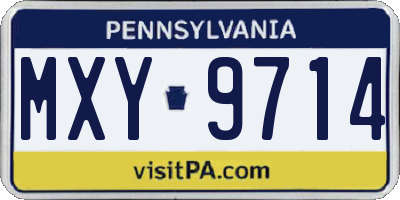 PA license plate MXY9714