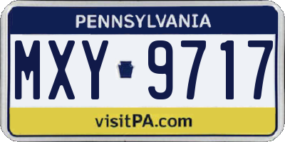 PA license plate MXY9717