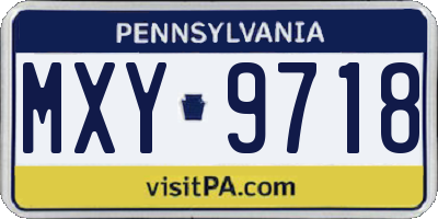 PA license plate MXY9718