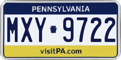 PA license plate MXY9722